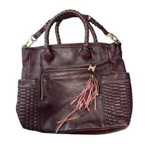 Aimme Kestenberg Chocolate Brown Leather Convertible Shoulder Bag Purse Tote